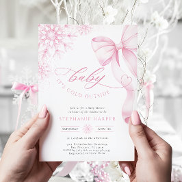 Baby Det är Kall utanför Rosa Baby Shower-inbjudan Inbjudningar