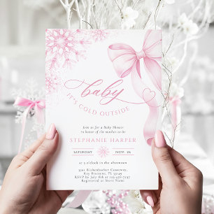Baby Det är Kall utanför Rosa Baby Shower-inbjudan Inbjudningar