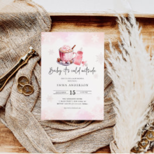 Baby Det är Kall utanför Rosa Baby Shower Inbjudningar