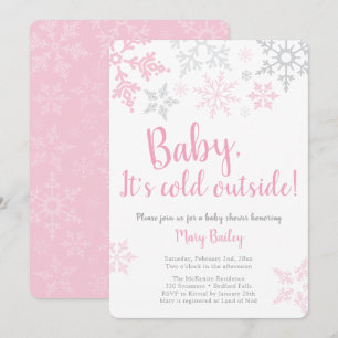 Baby Det är Kall utanför Rosa Babyskanners inbjuda Inbjudningar