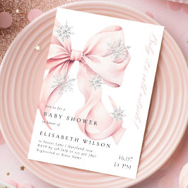 Baby Det är Kall utanför Rosa Bow Baby Shower Inbjudningar