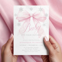Baby Det är Kall utanför Rosa Bow Winter Baby Show