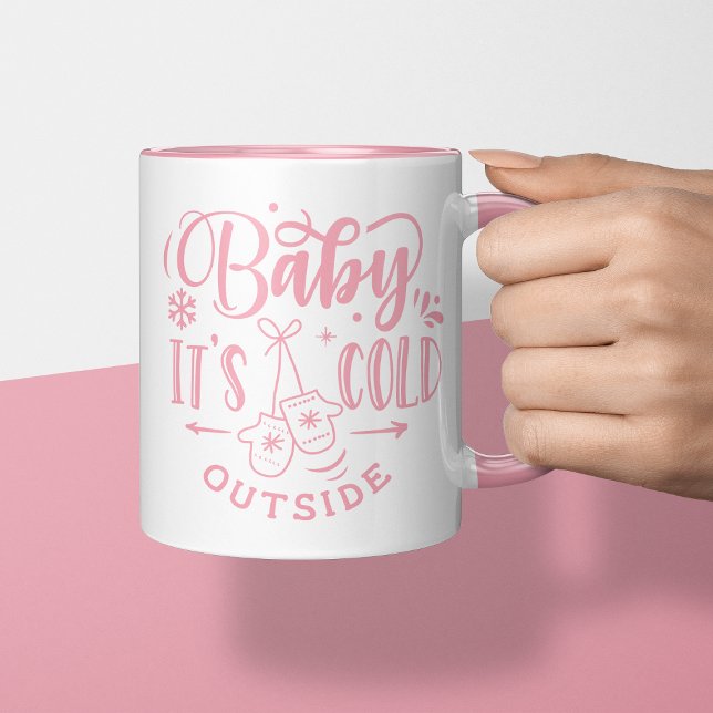 Baby Det är Kall utanför Rosa Helgdag jul Mugg (Skapare uppladdad)