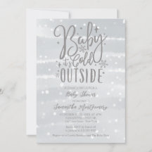 Baby Det är Kall utanför Silver Grått Baby Shower