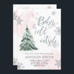 Baby Det är Kall utanför skjortan Winter Träd Girl Inbjudningar<br><div class="desc">Vinterfödelsedagsinbjudan "Baby Shower"-inbjudan till perfekten firande. Alla detaljer är HAND-DRAWN,  så att du kan vara säker på att den här designen är en i taget.</div>