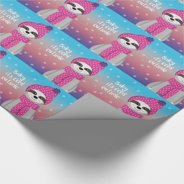 Baby Det är Kall utanför Sloth Presentpapper (Hörn)