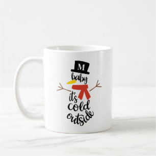 Baby Det är Kall utanför Snögubbe med ursprunglig Kaffemugg