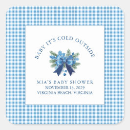 Baby Det är Kall utanför Winter Baby Shower Fyrkantigt Klistermärke