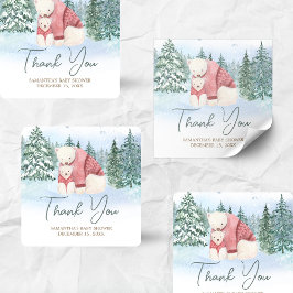 Baby Det är Kall utanför Winter Baby Shower Fyrkantigt Klistermärke