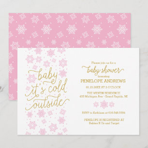 Baby Det är Kall utanför Winter Baby Shower Inbjud Inbjudningar