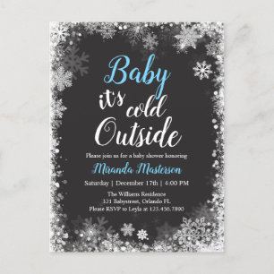 Baby Det är Kall utanför Winter Baby Shower Inbjudan Vykort