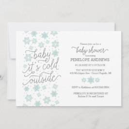 Baby Det är Kall utanför Winter Baby Shower Inbjudningar