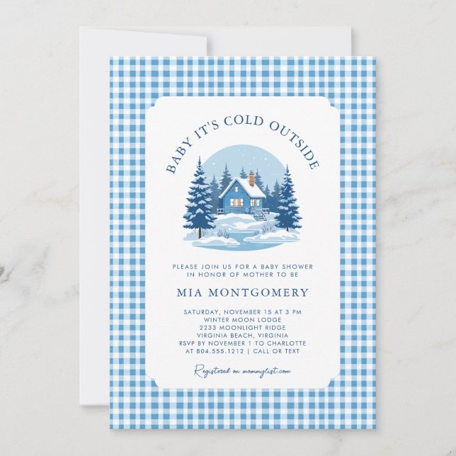 Baby Det är Kall utanför Winter Baby Shower Inbjudningar (Framsida)