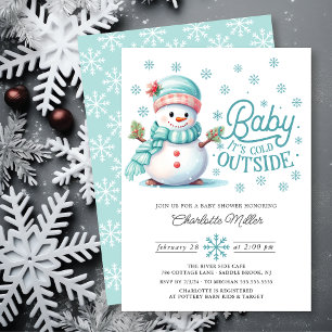 Baby Det är Kall utanför Winter Baby Shower Inbjudningar