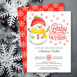 Baby Det är Kall utanför Winter Baby Shower Inbjudningar
