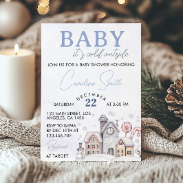 Baby Det är Kall utanför Winter Baby Shower Inbjudningar