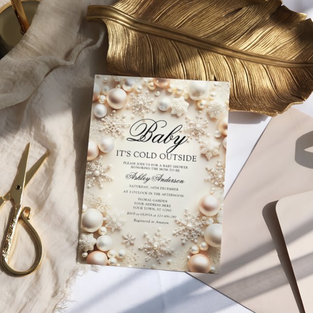Baby Det är Kall utanför Winter Baby Shower Inbjudningar (Skapare uppladdad)