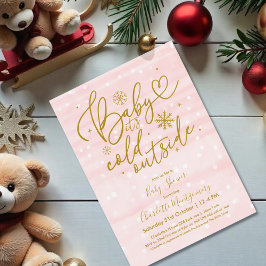 Baby Det är Kall utanför Winter Baby Shower Inbjudningar
