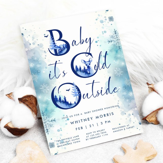Baby Det är Kall utanför Winter Baby Shower Inbjudningar (Skapare uppladdad)