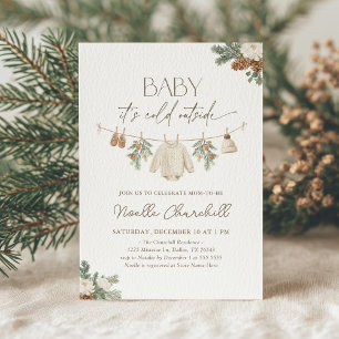 Baby Det är Kall utanför Winter Baby Shower Inbjudningar