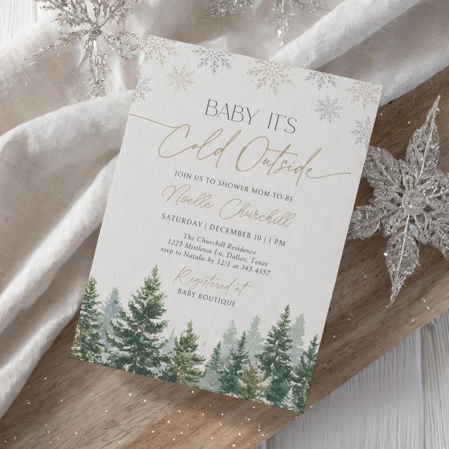 Baby Det är Kall utanför Winter Baby Shower Inbjudningar (Skapare uppladdad)
