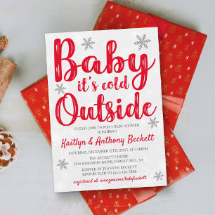 Baby Det är Kall utanför Winter Baby Shower Inbjudningar