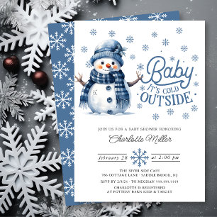 Baby Det är Kall utanför Winter Baby Shower Inbjudningar