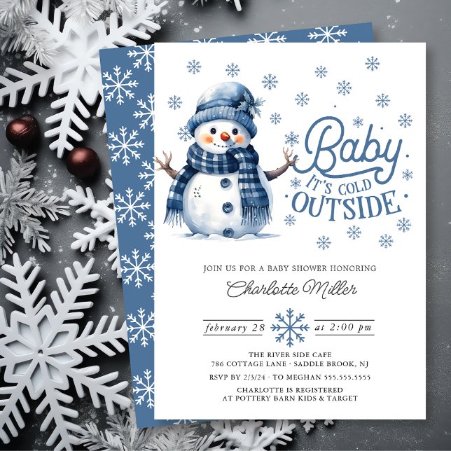 Baby Det är Kall utanför Winter Baby Shower Inbjudningar (Skapare uppladdad)