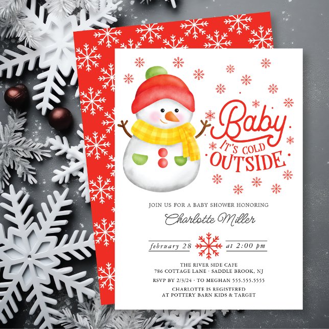 Baby Det är Kall utanför Winter Baby Shower Inbjudningar (Skapare uppladdad)