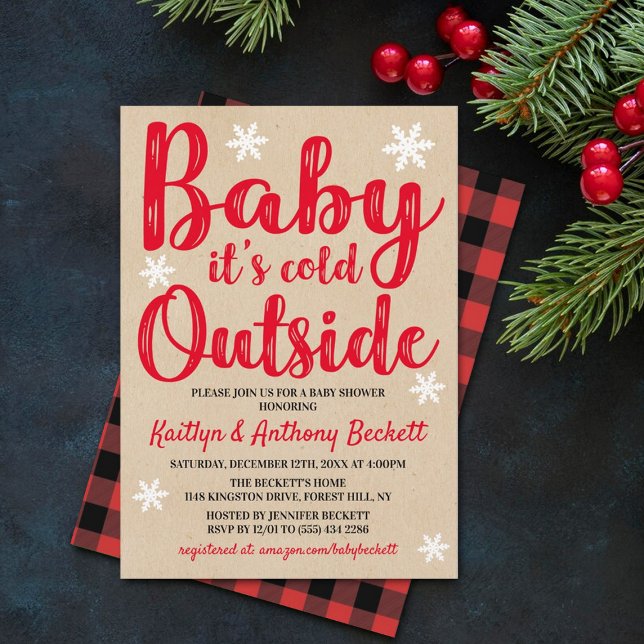 Baby Det är Kall utanför Winter Baby Shower Inbjudningar (Skapare uppladdad)