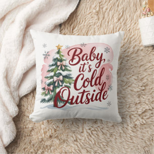 Baby, det är Kall utanför Winter Baby Shower Kudde