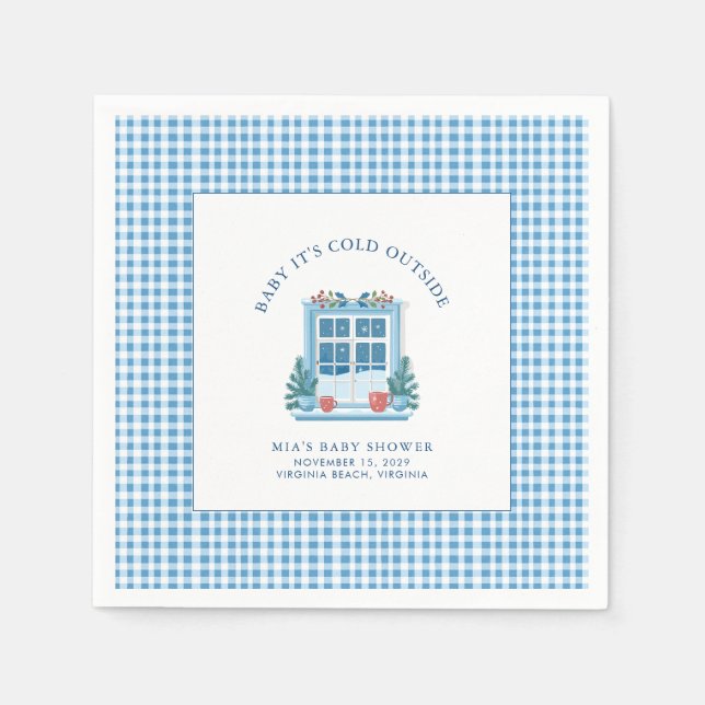 Baby Det är Kall utanför Winter Baby Shower Pappersservett (Framsidan)