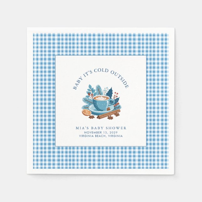 Baby Det är Kall utanför Winter Baby Shower Pappersservett (Framsidan)