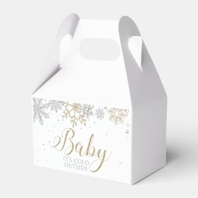 Baby Det är Kall utanför Winter Baby Shower Presentaskar (Framsidan Sidan)