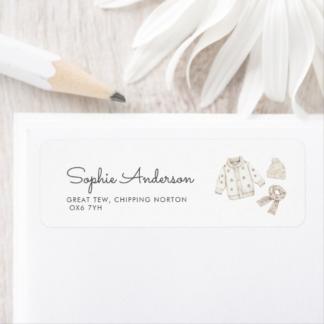 Baby Det är Kall utanför Winter Baby Shower Returadress Etikett (Insitu)