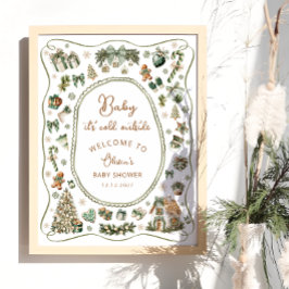 Baby Det är Kall utanför Winter Baby Shower Välkom Poster