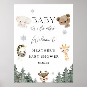 Baby Det är Kall utanför Winter Baby Shower Välkom Poster