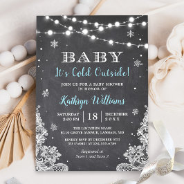 Baby Det är Kall utanför Winter Boy Shower Inbjudningar