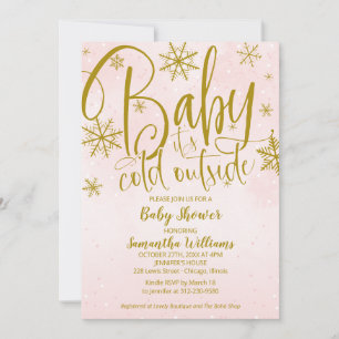 Baby Det är Kall utanför Winter Girl Baby Shower I Inbjudningar