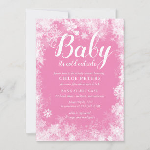 Baby Det är Kall utanför Winter Girl Baby Shower Inbjudningar
