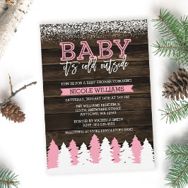 Baby Det är Kall utanför Winter Girl Baby Shower Inbjudningar