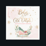 Baby Det är Kall utanför Winter Sleigh Baby Shower Pappersservett<br><div class="desc">Ett underbart tillägg till den tematiska babyskabinen på vintern. Alla detaljer är HAND-DRAWN så att du kan vara säker på att den här designen är av typen.</div>