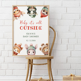Baby Det är Kall utanför Winter Woodland Baby Show Poster