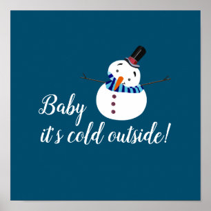 Baby Det är Kallet utanför, blå Snögubbe Poster