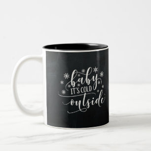 Baby Det är Kallet utanför Chalkboard Två-Tonad Mugg