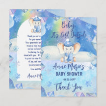 Baby Det är Kallet utanför Elephant Winter Baby Sh