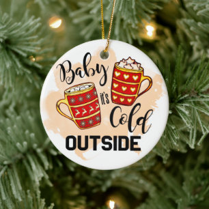 Baby Det är Kallet utanför jul Mugg Julgransprydnad Keramik