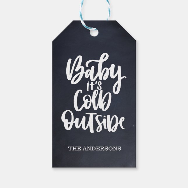 Baby Det är Kallet utanför | Kalktavla | Röd Presentetikett (Framsidan)