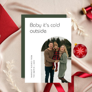Baby Det är Kallet utanför Modern Arch Family Phot Julkort