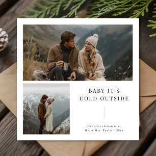 Baby Det är Kallet utanför nylon 2 fotojul Julkort